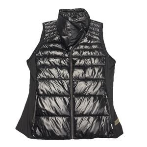 Calvin Klein Performance Vest Womens XL Black Quilted Puffer Full Zip Mock Neck